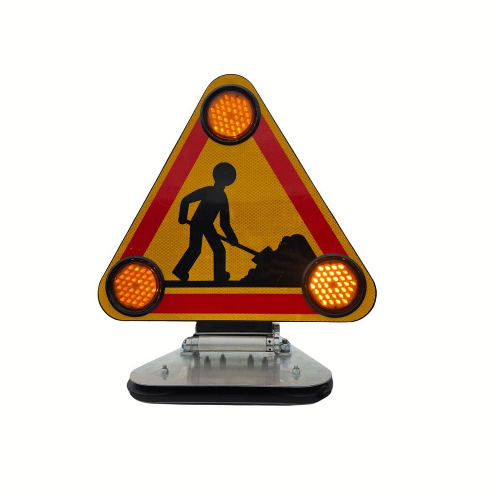 Triflash LED magnétique autonome double face – signalisation véhicule chantier TP